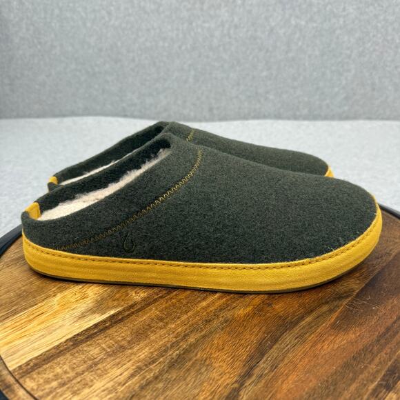 OluKai Hamani Hulu Slippers Men's 8 Slip On Wool Warm Comfort Shoes Mule - Picture 1 of 6